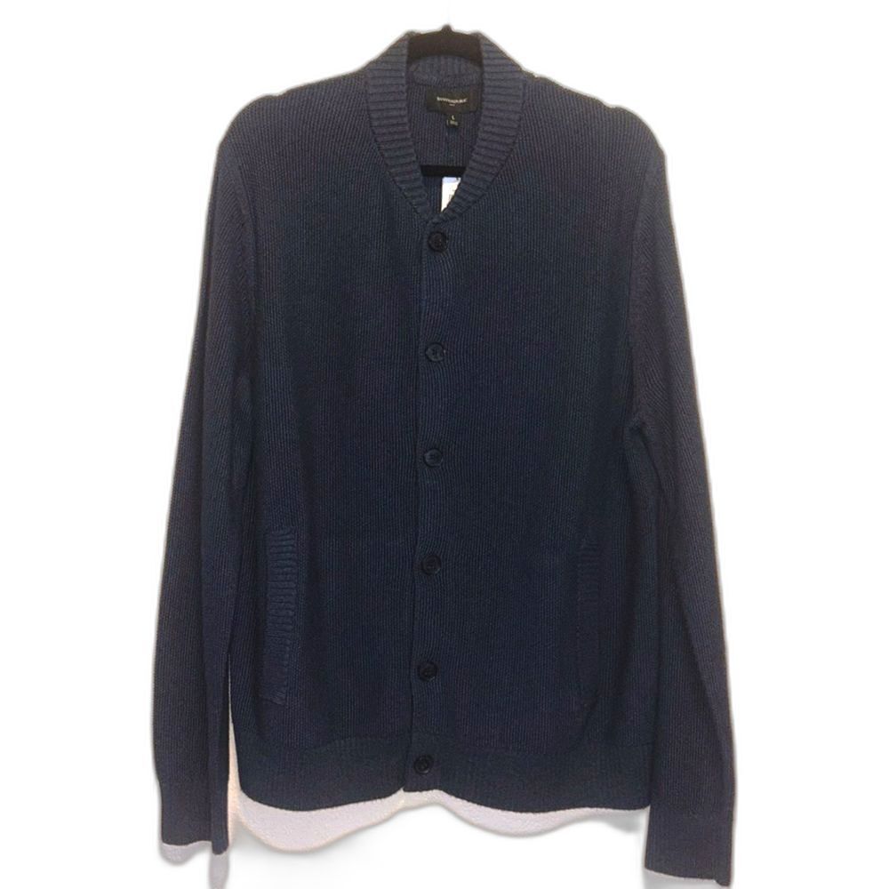 NWT Banana Republic Navy Blue Knit Cardigan Size L